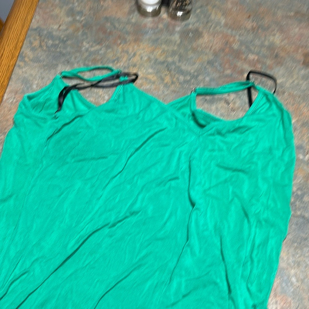 Green maxi slip dress